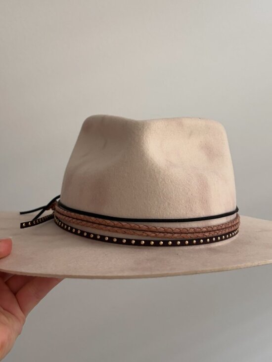 Augustine Hat Company 100% Australian Wool Wide Brim Western Hat 57cm Beige main image 6